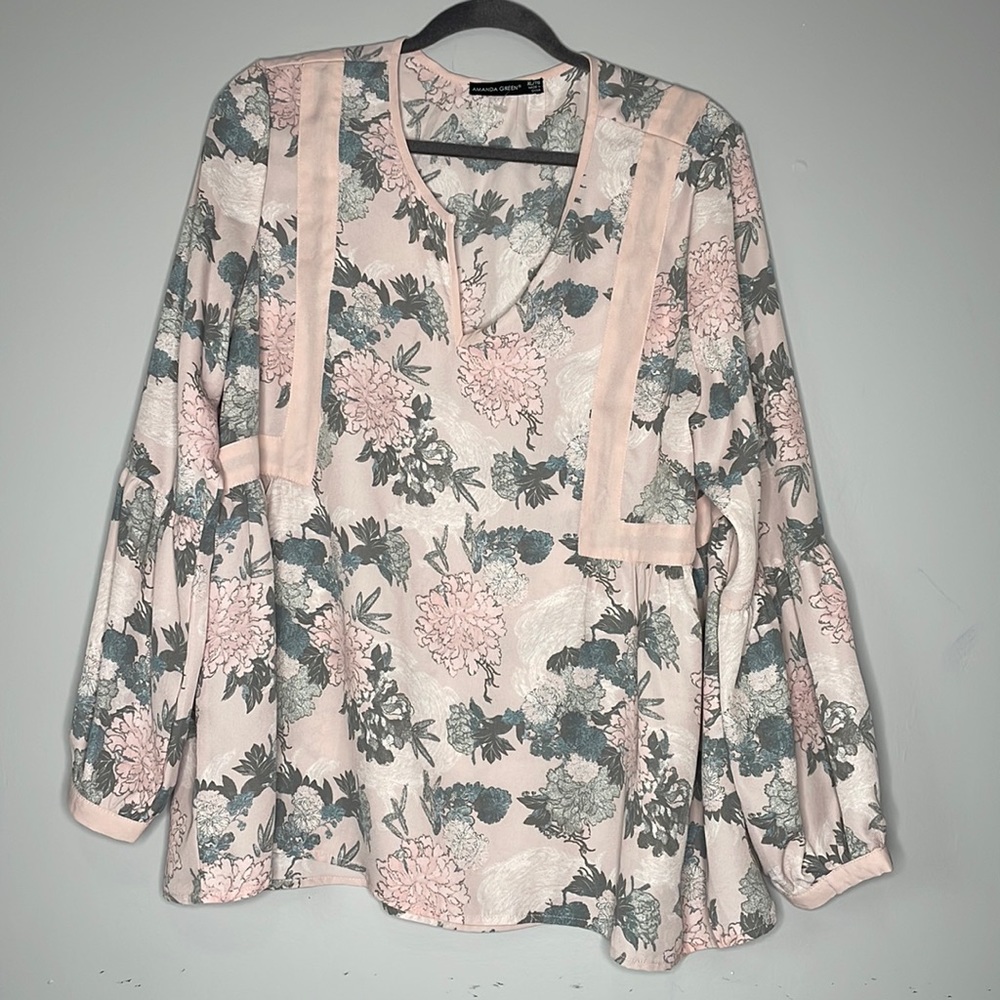 Amanda Green Floral Blouse